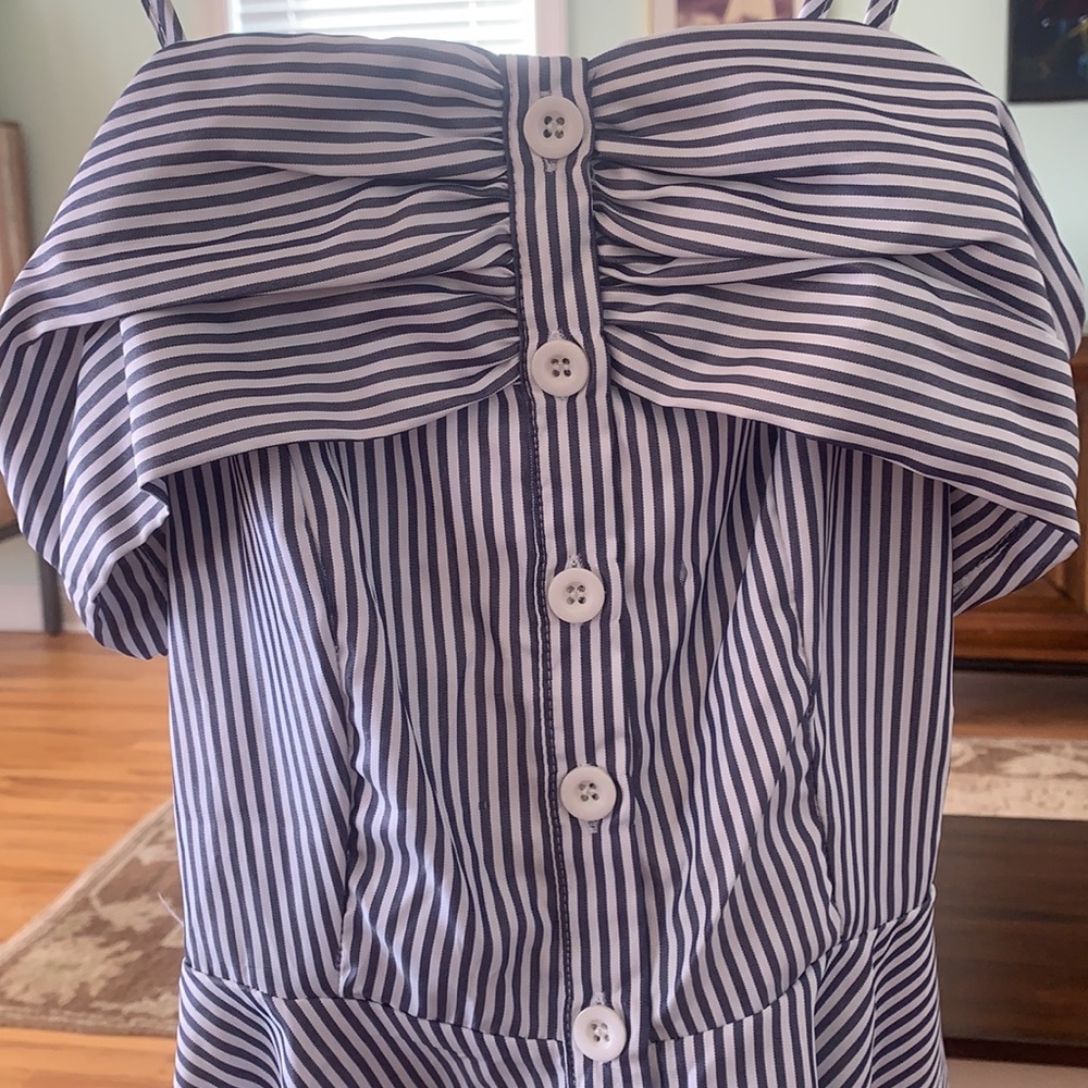 🏷️ LOVE by Design Striped High Low Hemline Top S - Picture 8 of 8
